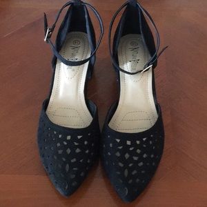 Nature Breeze D’Orsay women’s suede ankle strap cut out dress pumps